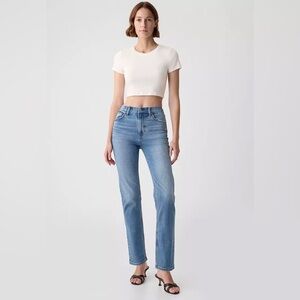 Gap 90’s straight high rise, light rinse, size 28